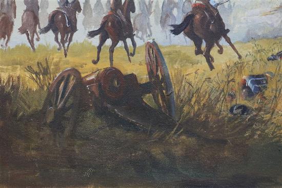 J. Atkins Scene from the Battle of Waterloo 59 x 120cm